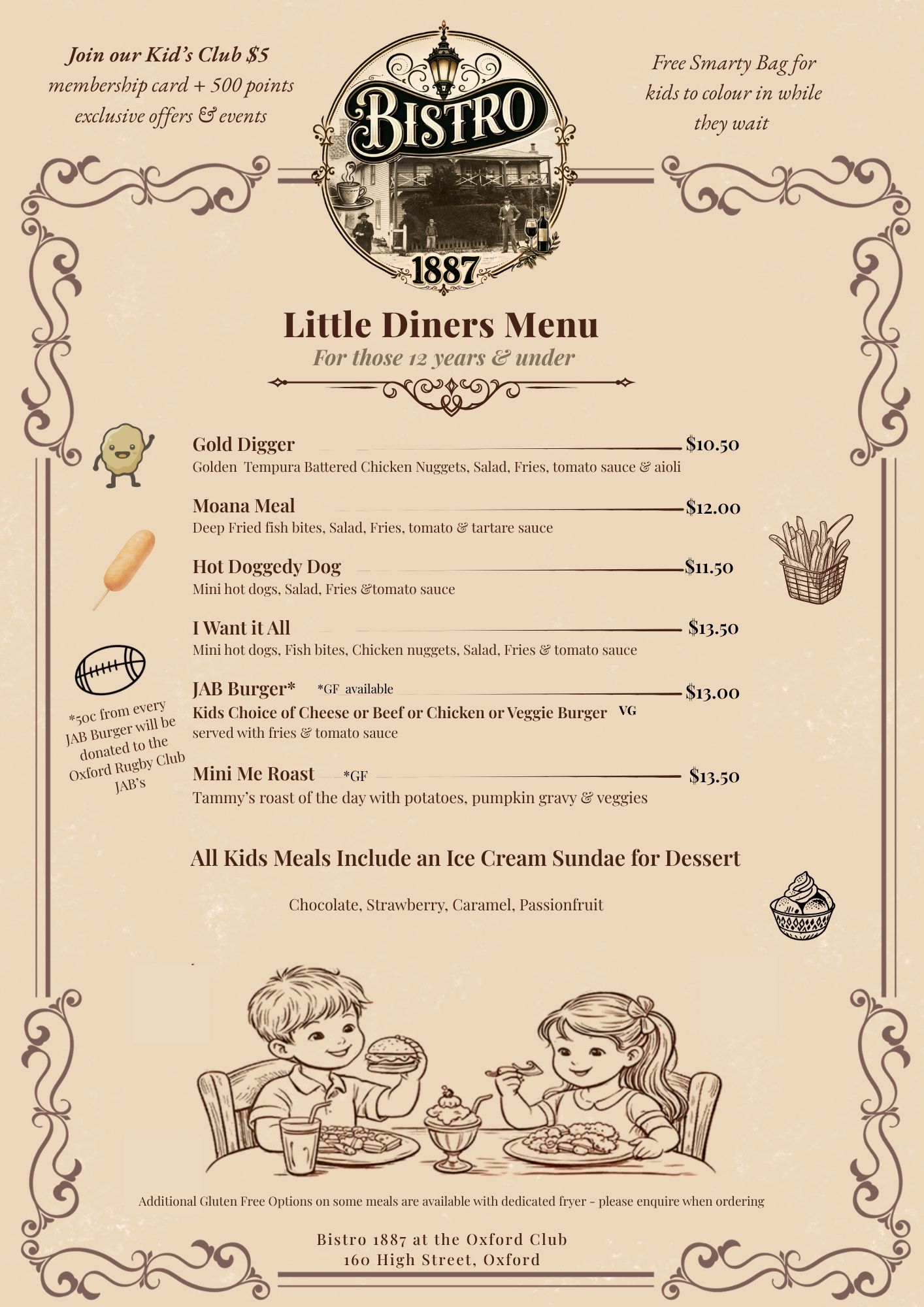 Bistro 1887 Kids menu 26826