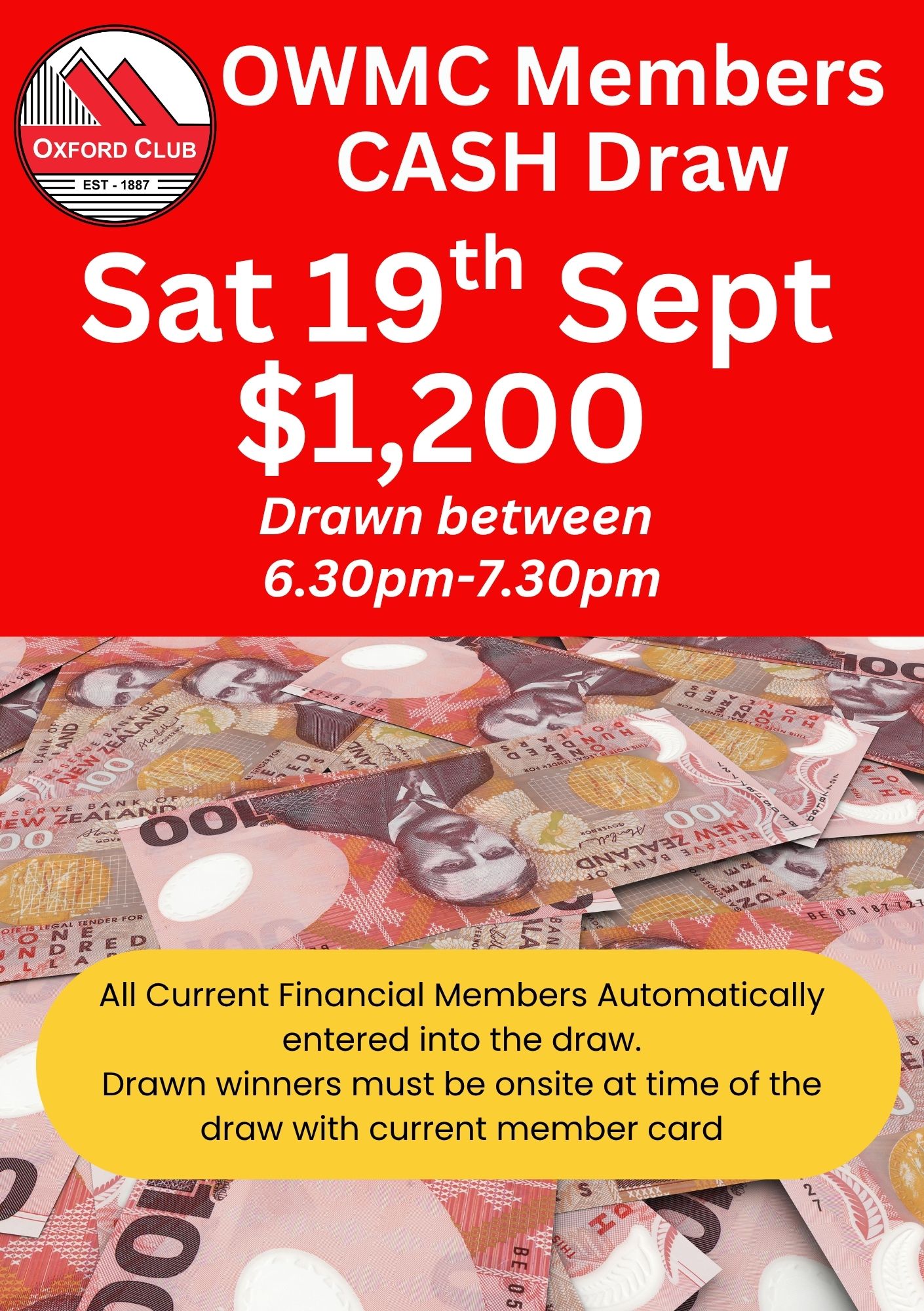 Cash Draw 19th Sept 26