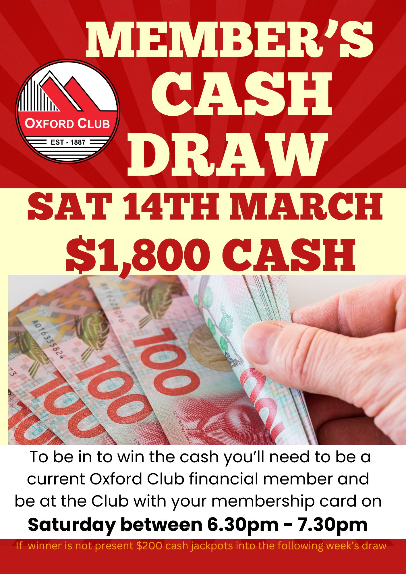Cash Draw Weekly 14th March