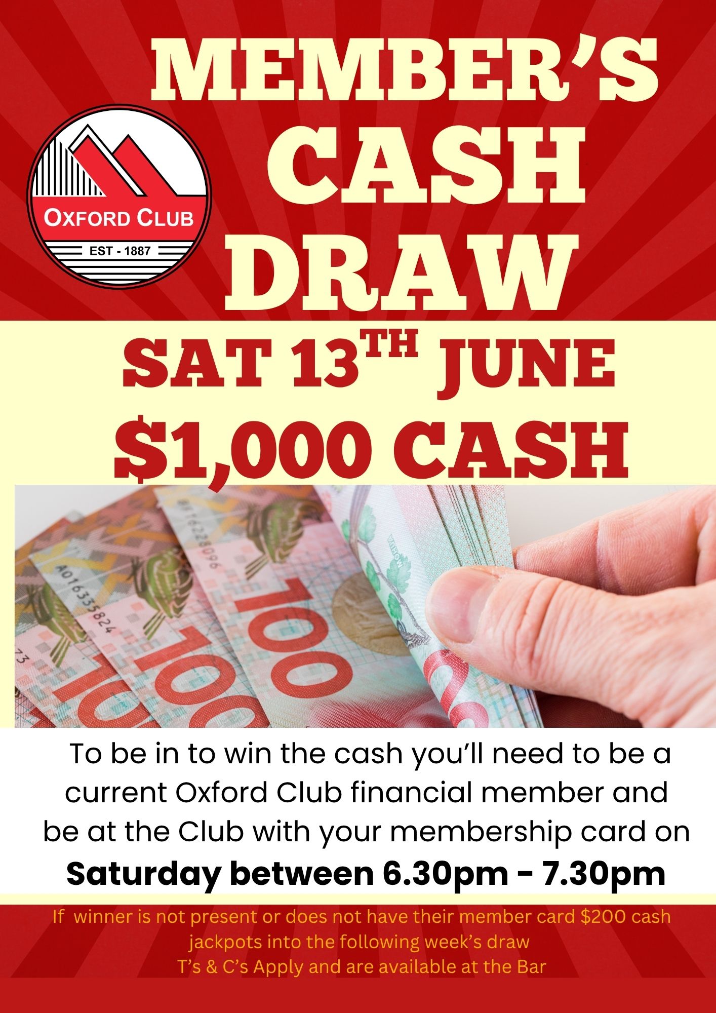 Cash Draw sat 13th June 1k