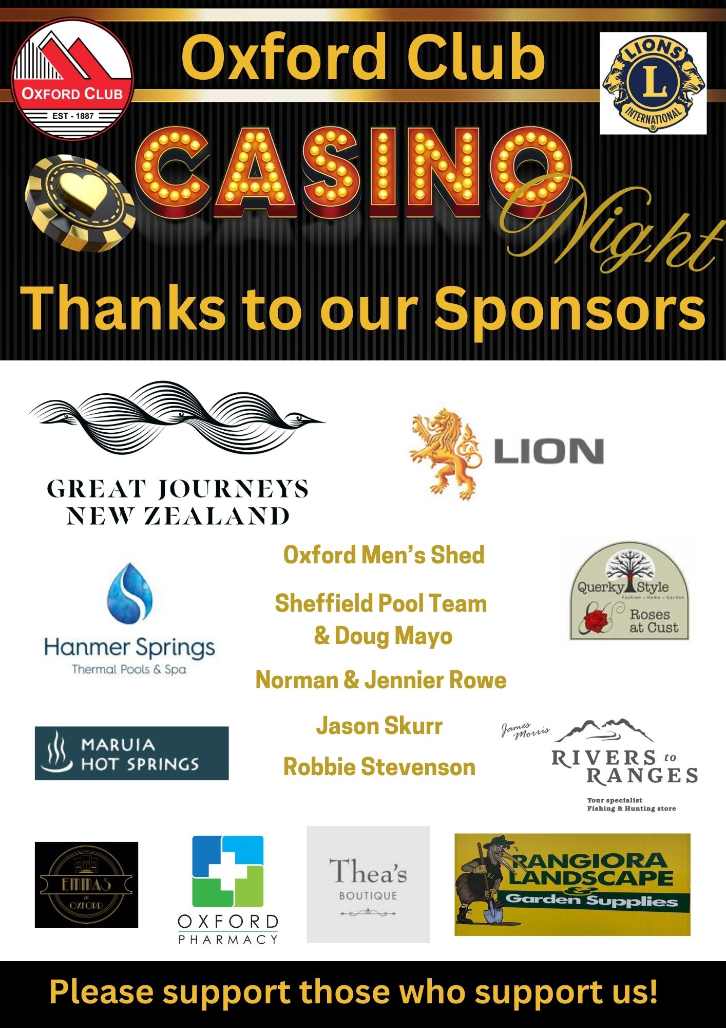 Casino Night Sponsors Board 1