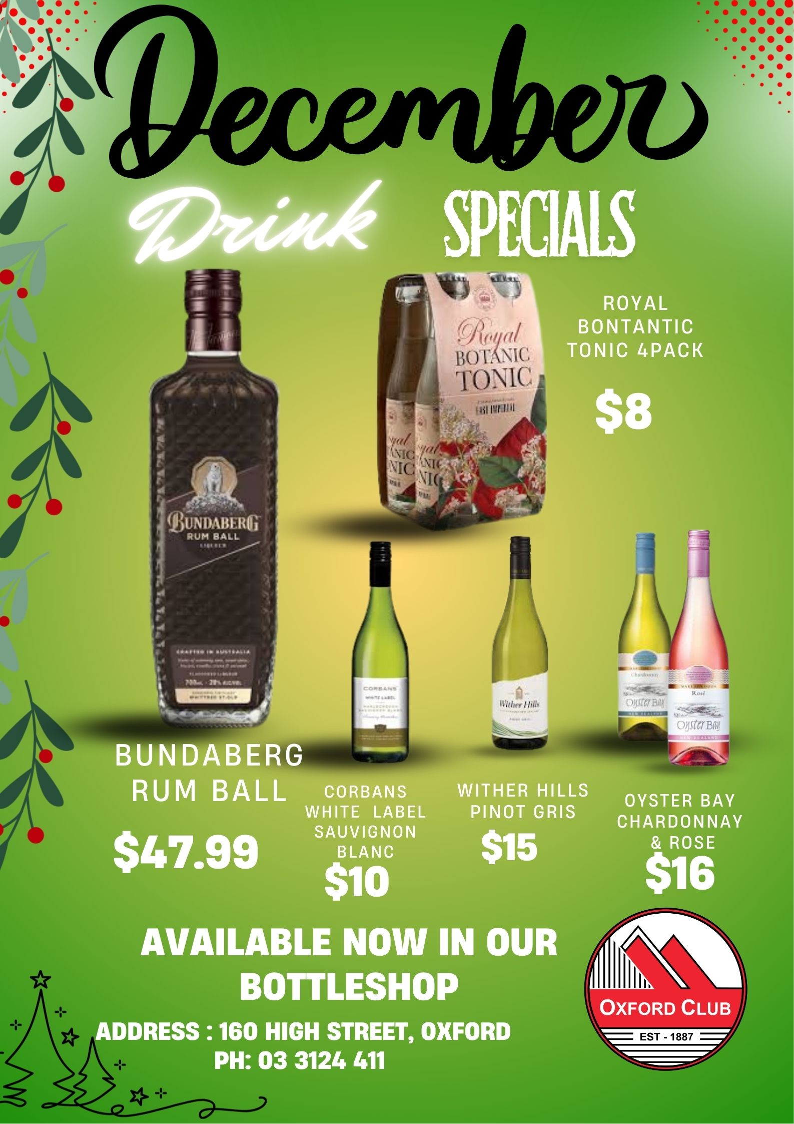 December drink specials