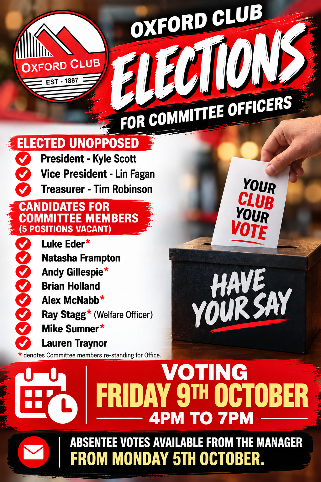 Elections for committee