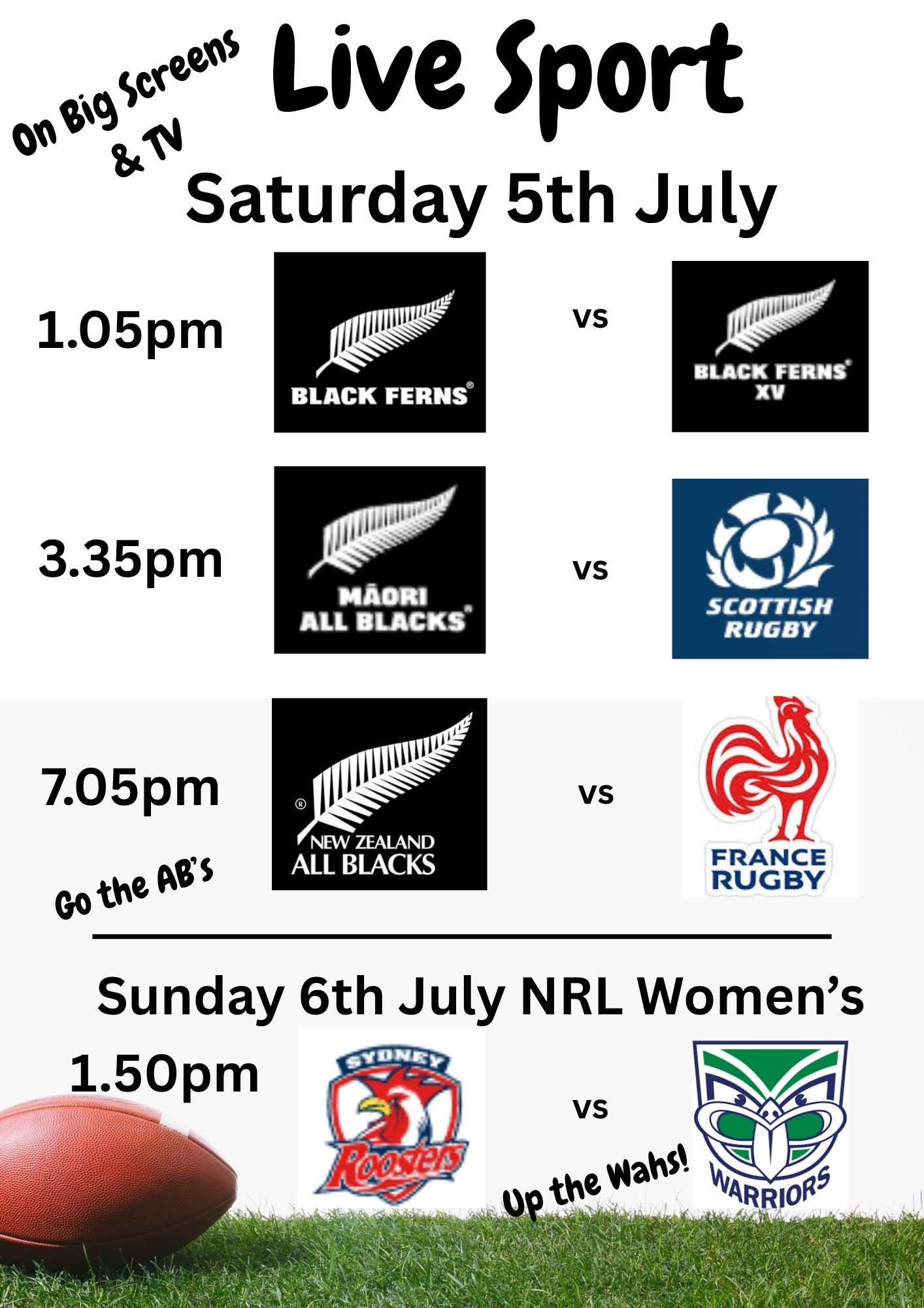 Live Sport 5th 6th July