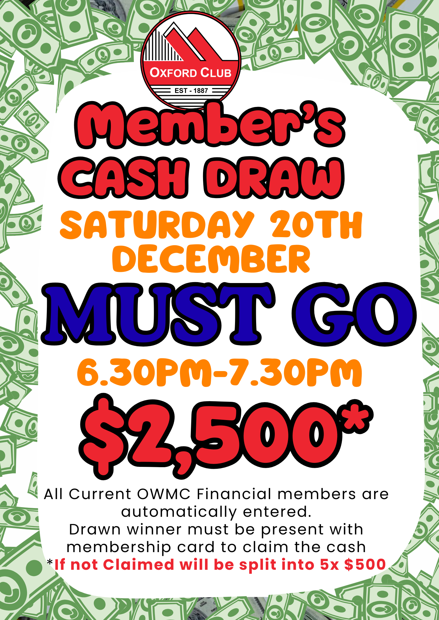 Members CASH DRAW