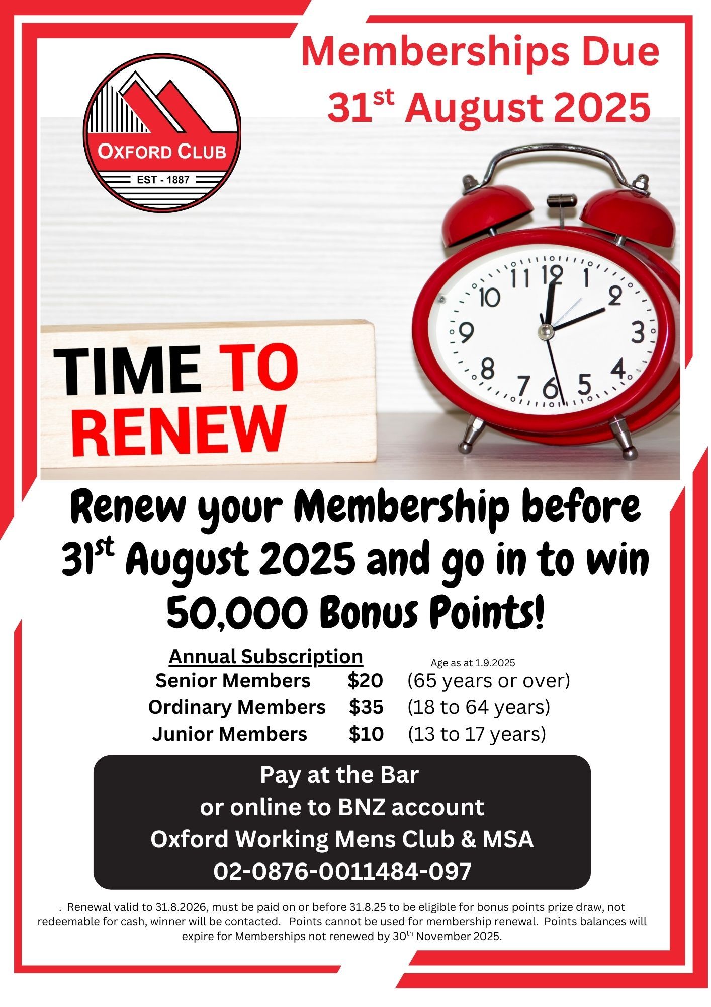 Memberships Expire bp points