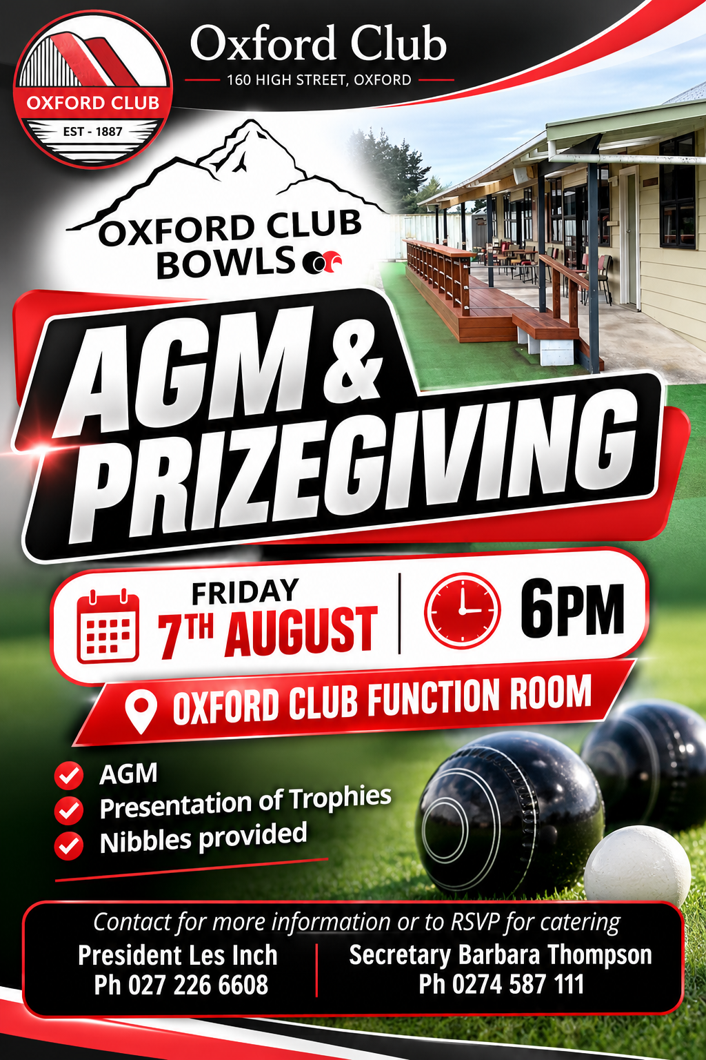 Oxford Club Bowls AGM Prizegiving