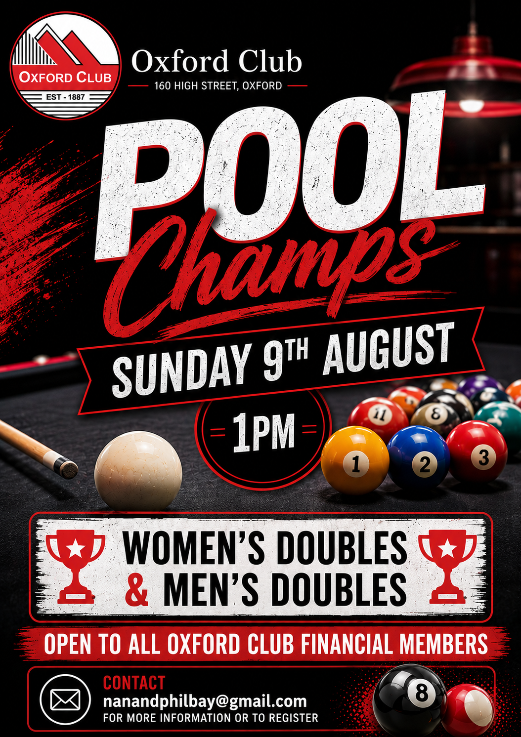 Pool Champs Doubles 9th August