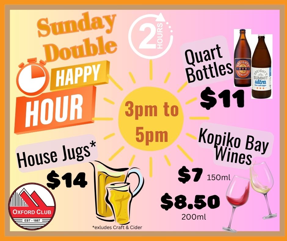 Sunday Happy Hour 3pm 5pm